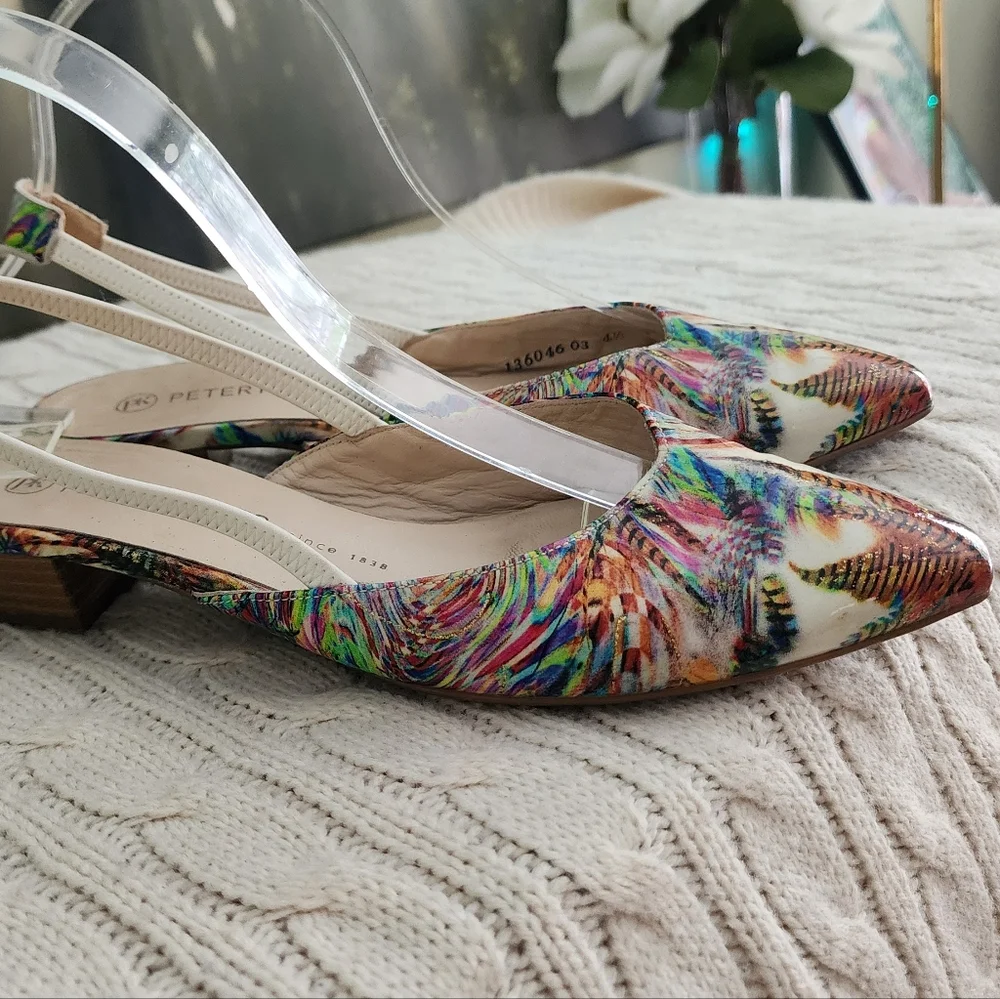 Peter Kaiser Tropical Floral Slingback Flats -Vibrant  Multicolor.7.5US - Picture 5 of 15